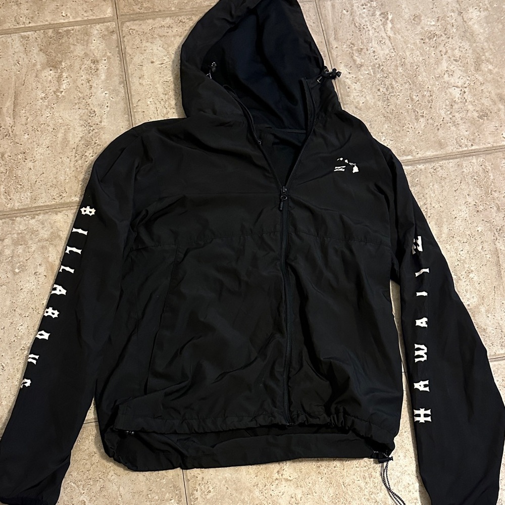 Billabong Hawaii Black Windbreaker Jacket hooded